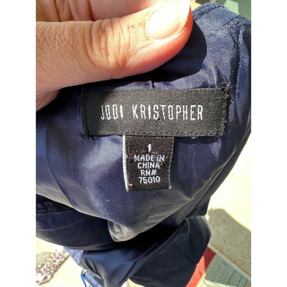 Jodi Christopher Bejeweled Open Back Pleated Fit & Flare Mini Dress Size 1 - Picture 9 of 15